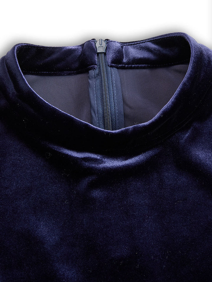 Sibella | Navy Long-Sleeve Midi Dress