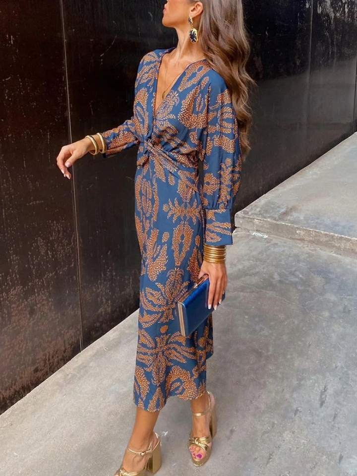 Isabella | Printed Midi Dress