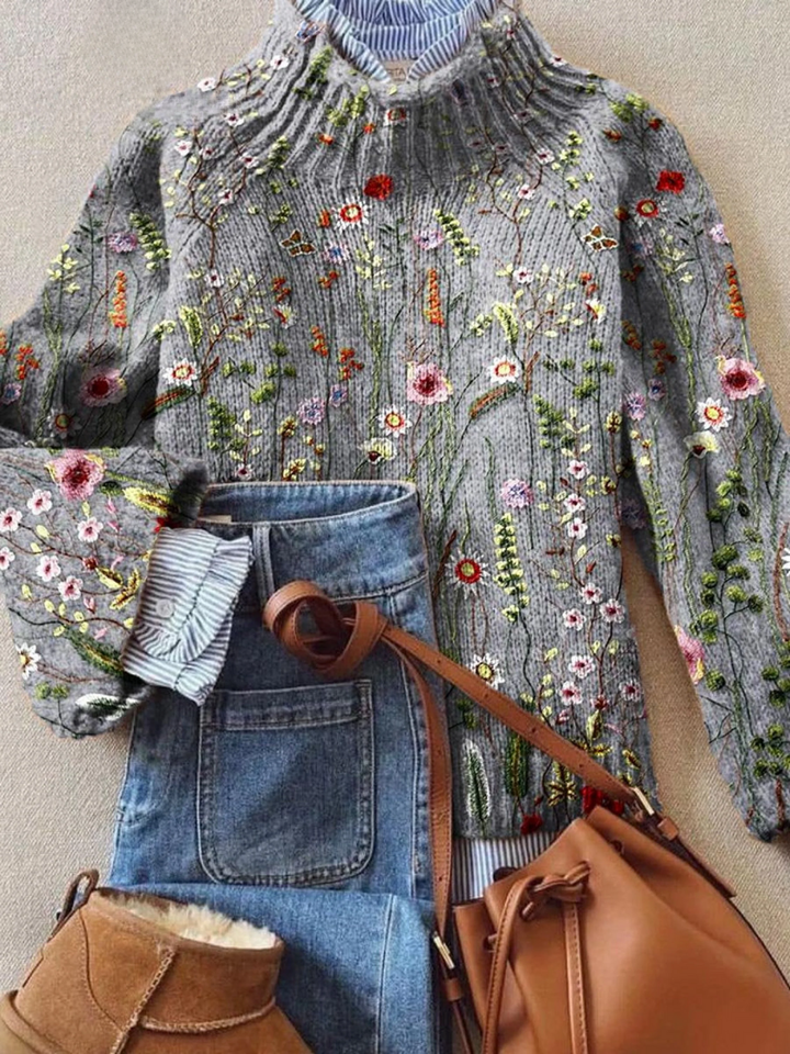 Maurine | Floral Turtleneck Sweater