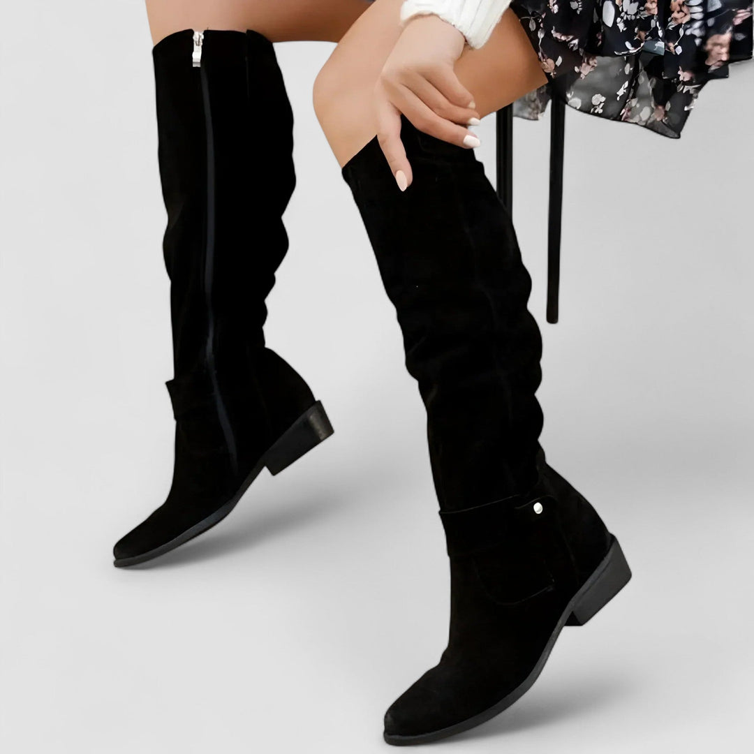 Charlie | Knee-High Low Heel Boots