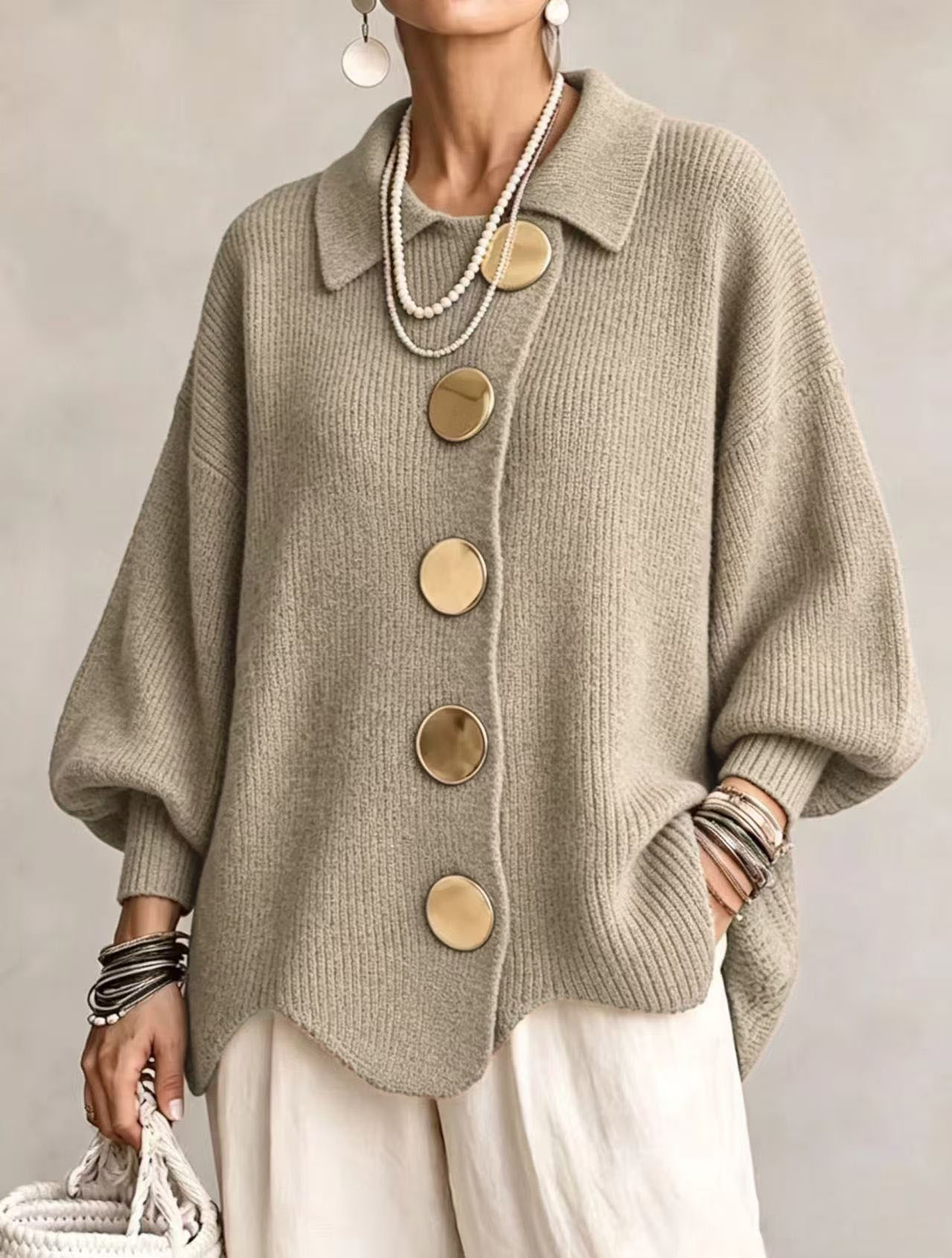 Isadora | Oversized Collared Cardigan for Women