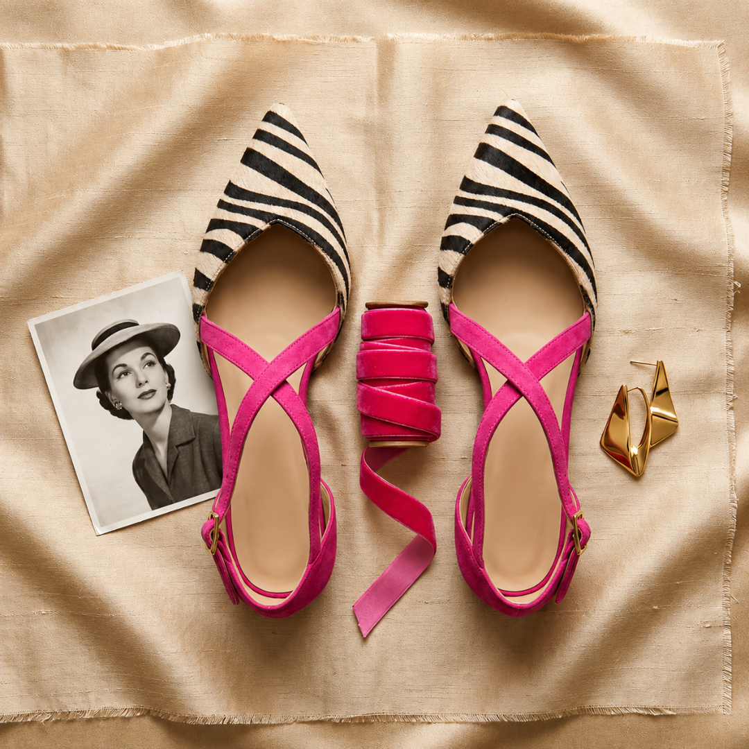 Vanessa | Two-Tone Cross Strap Flats
