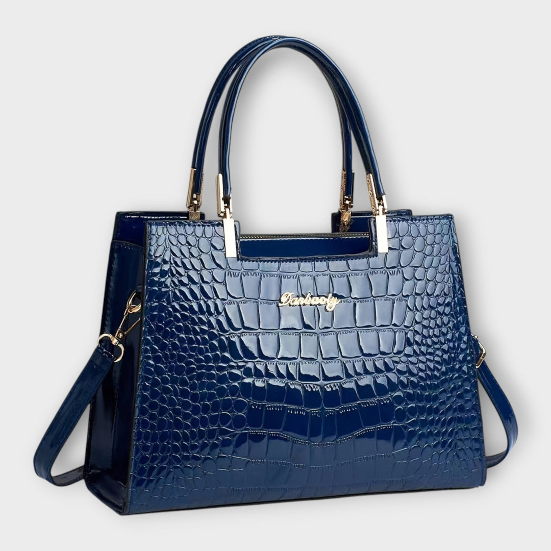 Olivia - Glossy Crocodile Pattern Handbag