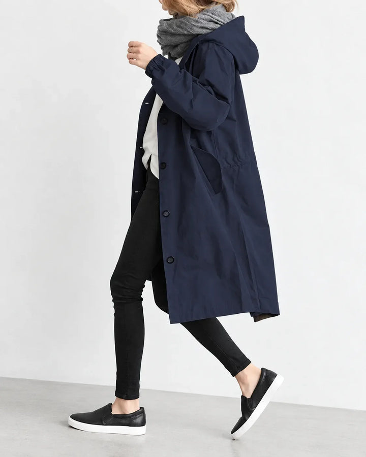 Maisie | Oversized Hooded Button-Front Coat