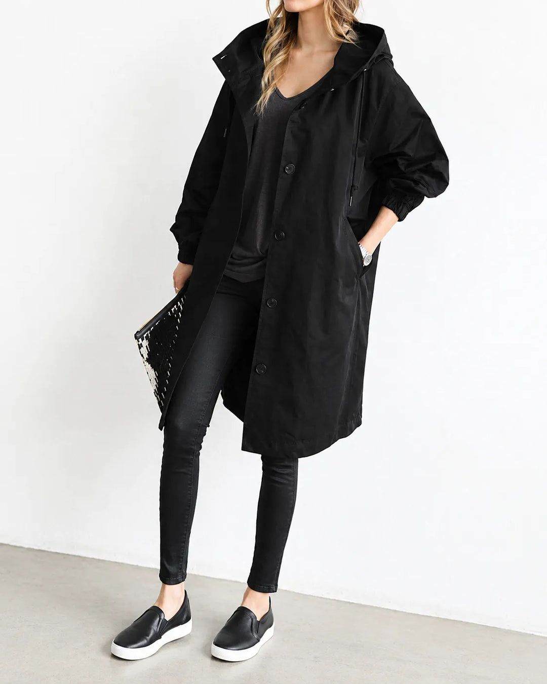 Maisie | Oversized Hooded Button-Front Coat