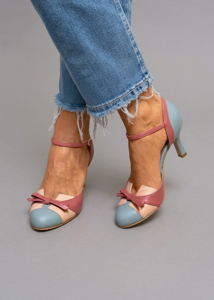 Ruby | Vintage Two-Tone Bow Heels