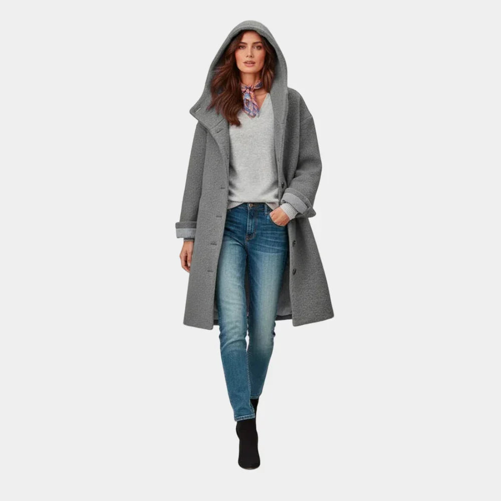 Maude | Hooded Longline Wool-Blend Coat