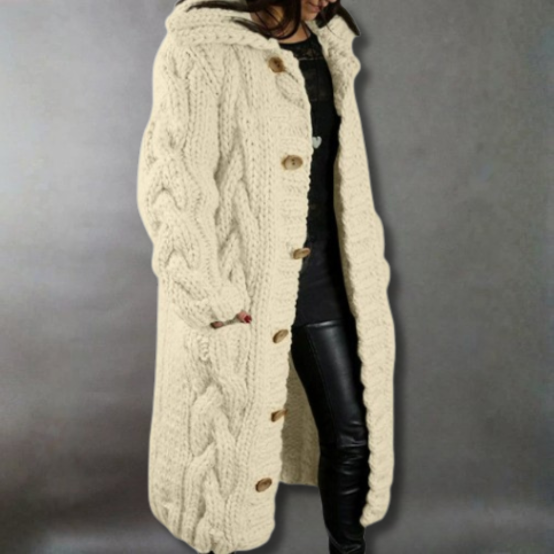 Enid | Cozy Hooded Longline Cardigan