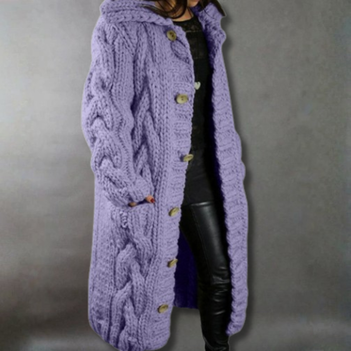 Enid | Cozy Hooded Longline Cardigan