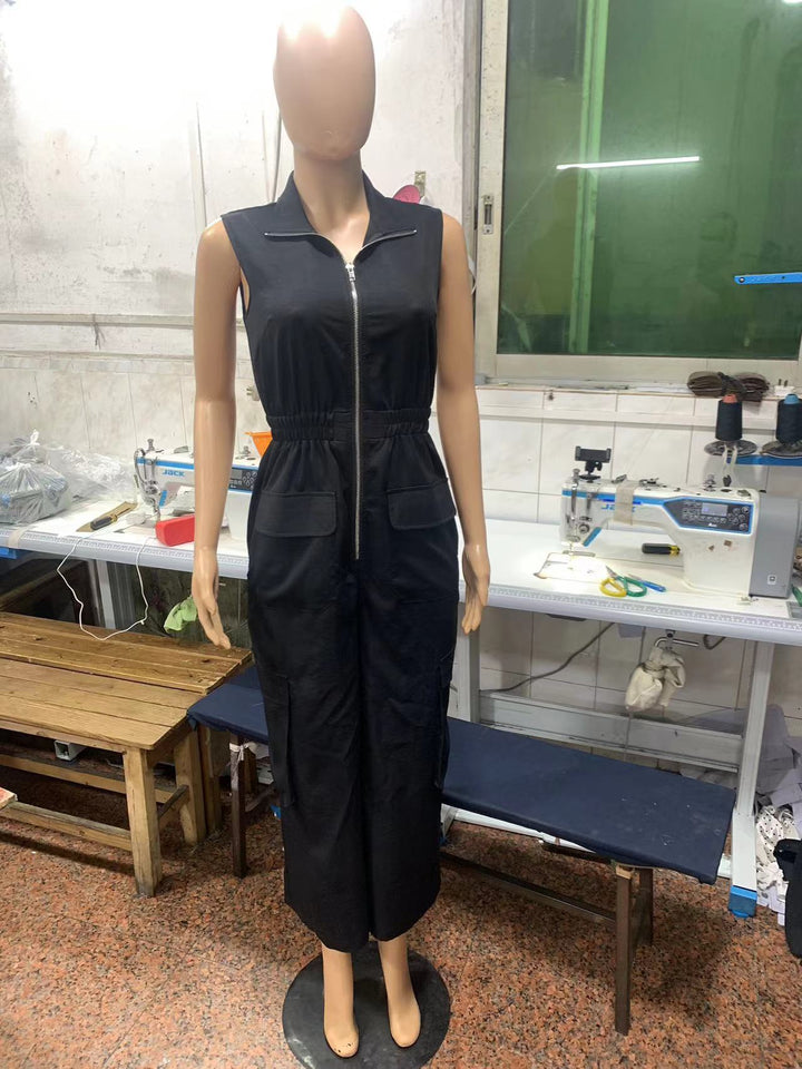 Camille Utility Zip-Front Jumpsuit