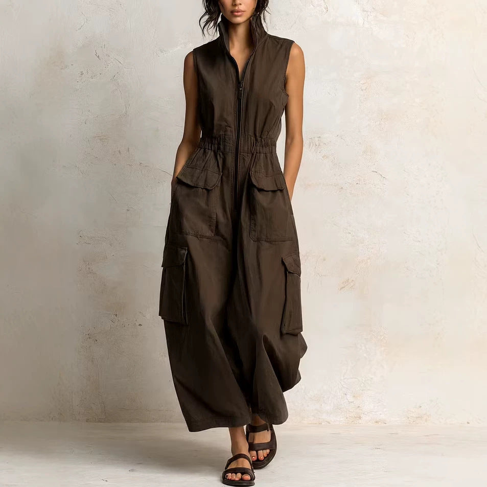 Camille Utility Zip-Front Jumpsuit