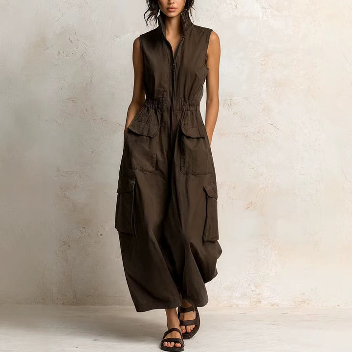 Camille Utility Zip-Front Jumpsuit