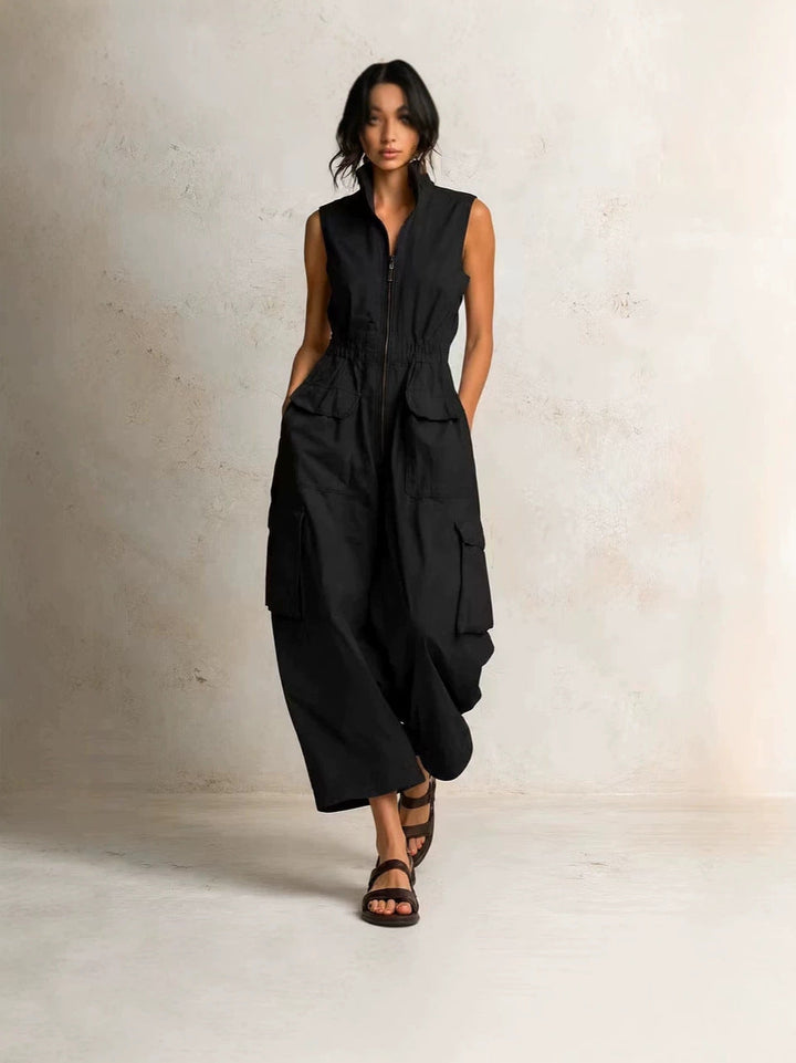 Camille Utility Zip-Front Jumpsuit