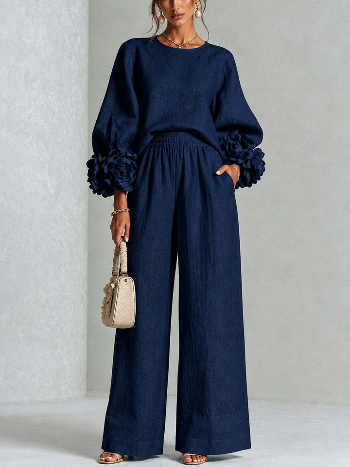 Rosalie | Floral-Cuff Two-Piece Set
