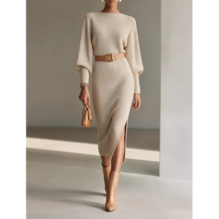 Lynn | Ribbed Knit Midi Dress