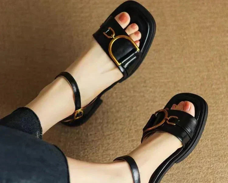Amara | Buckled Flat Sandals
