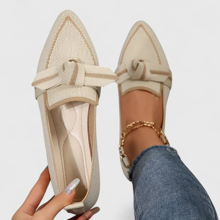 Madeline | Comfort Flat Loafers with Braided Bow