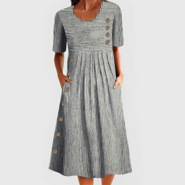 Wanda Striped Midi Dress