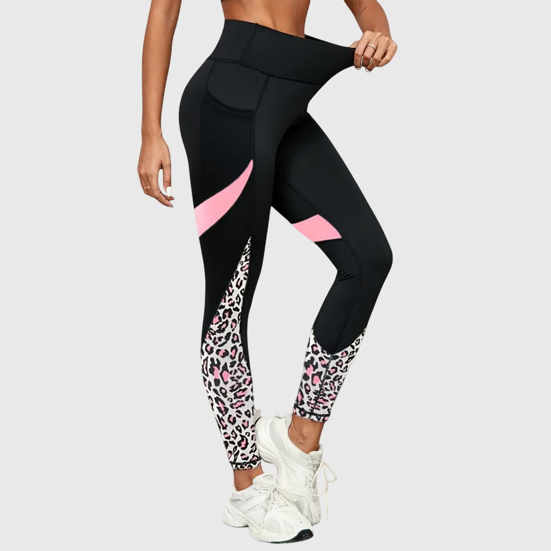 High-Waisted Leopard Print Training Pants