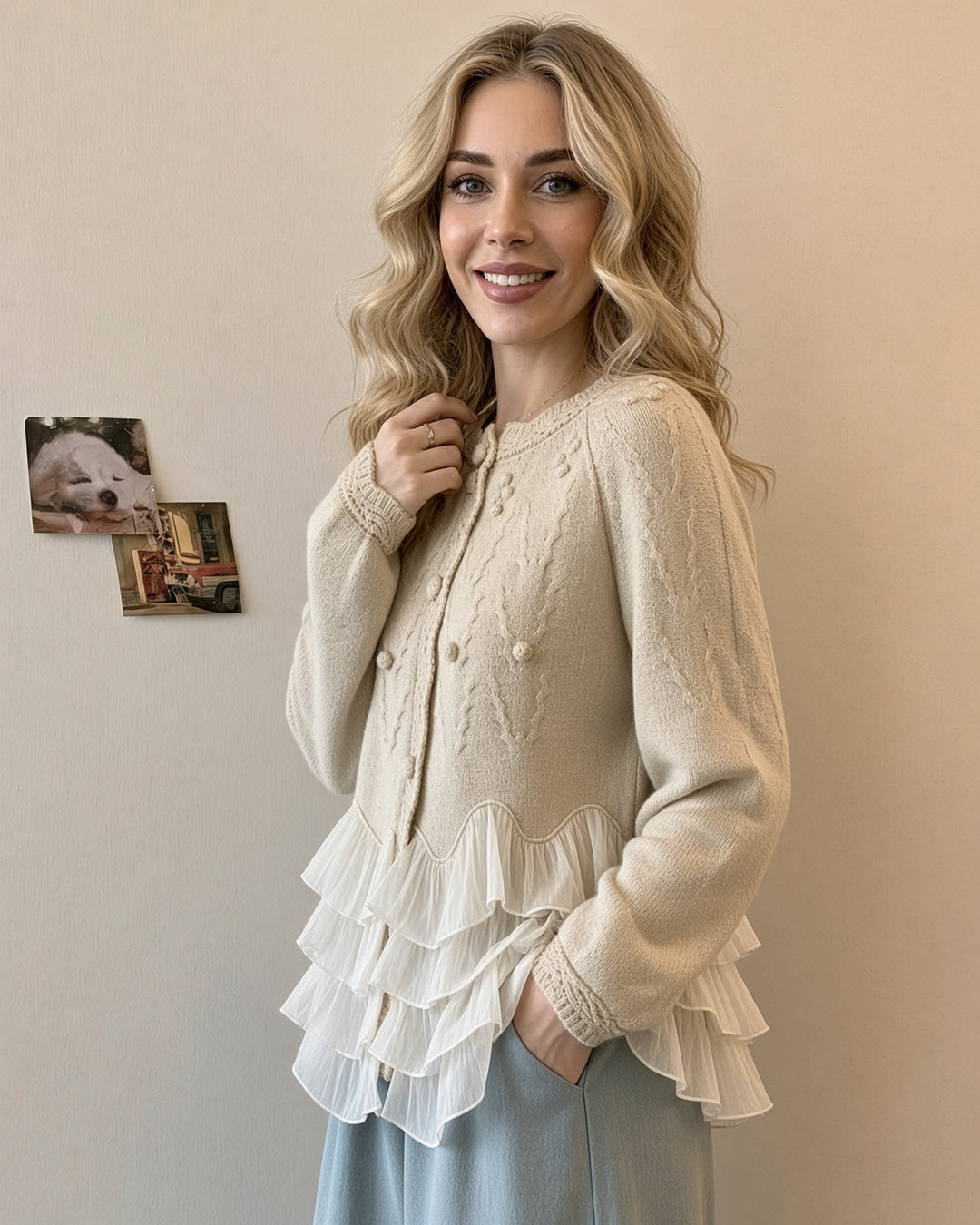 Natalie Ruffle Cardigan™