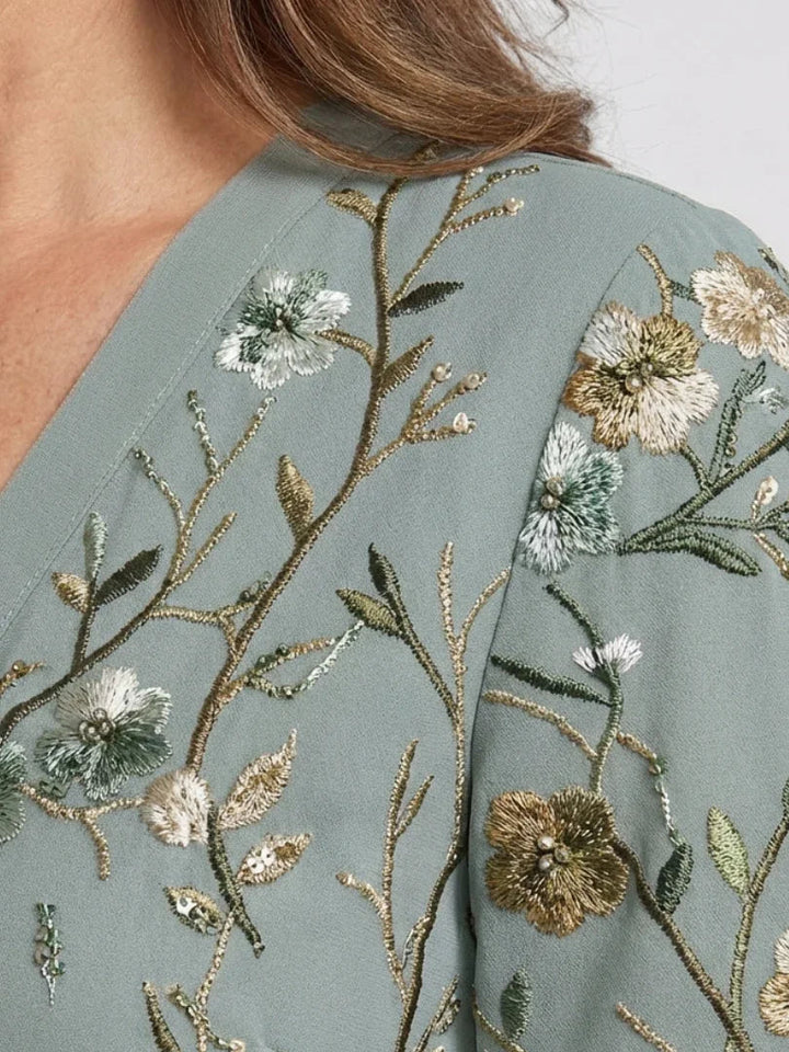 Evadne | Floral Short-Sleeve Maxi Dress