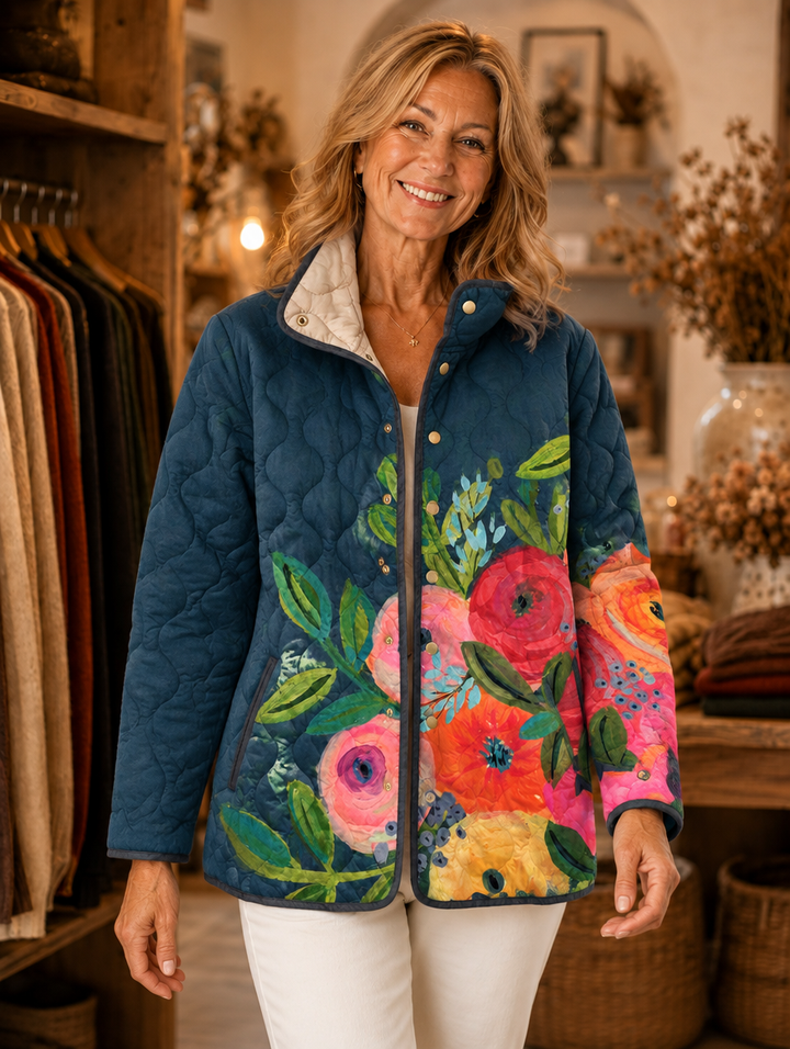 Amaya | Vintage Floral Quilted Jacket