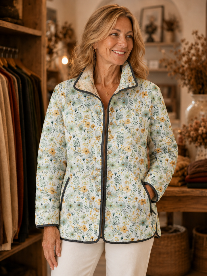 Nola | Delightful Floral-Printed Quilted Jacket