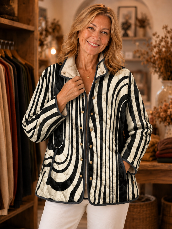 Soraya | Casual Quilted Jacket with Abstract Geometric Design