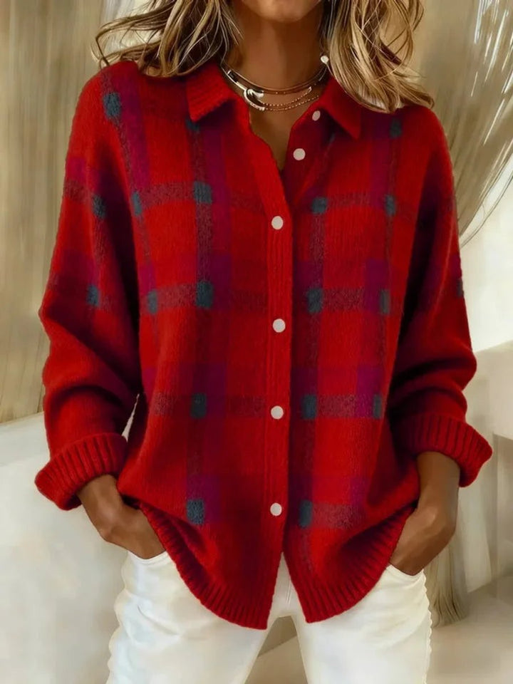Everly | Cozy Checked Oversized Cardigan