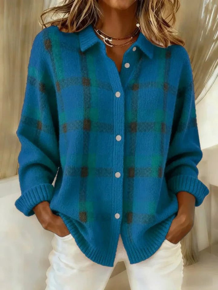 Everly | Cozy Checked Oversized Cardigan