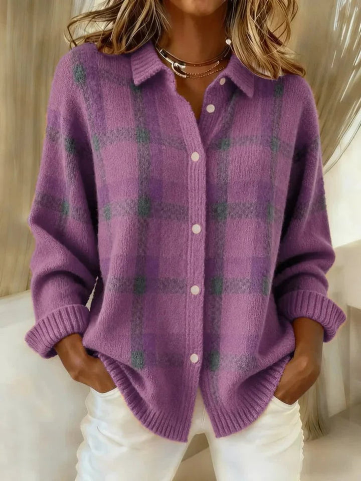 Everly | Cozy Checked Oversized Cardigan